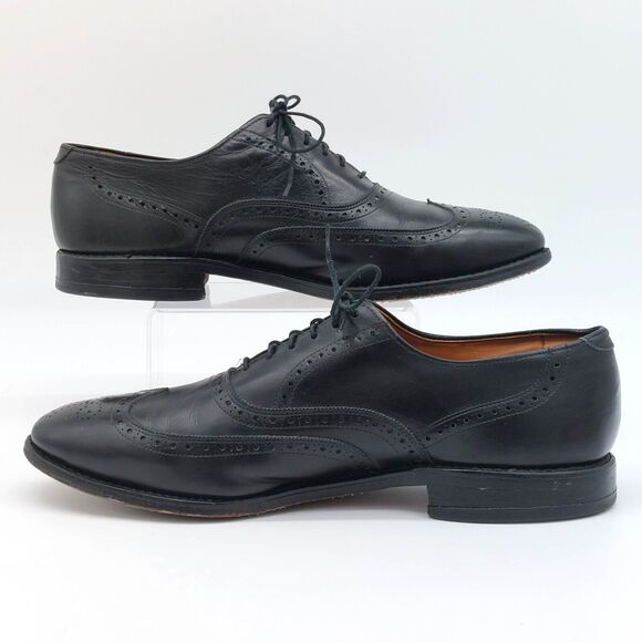 Allen Edmonds Chester Men\'s 10.5 C Black Leather Wing Tip Oxford Dress Shoes USA main image 15